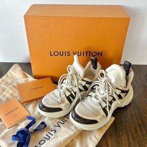 Louis Vuitton Authentic Archlight Monogram White And Brown Sneaker Size 38